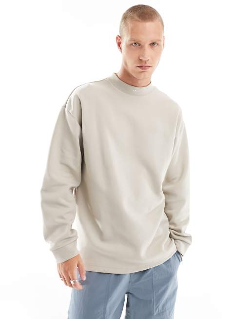 adidas Originals Long Sleeve Crew neck Jumper in Beige