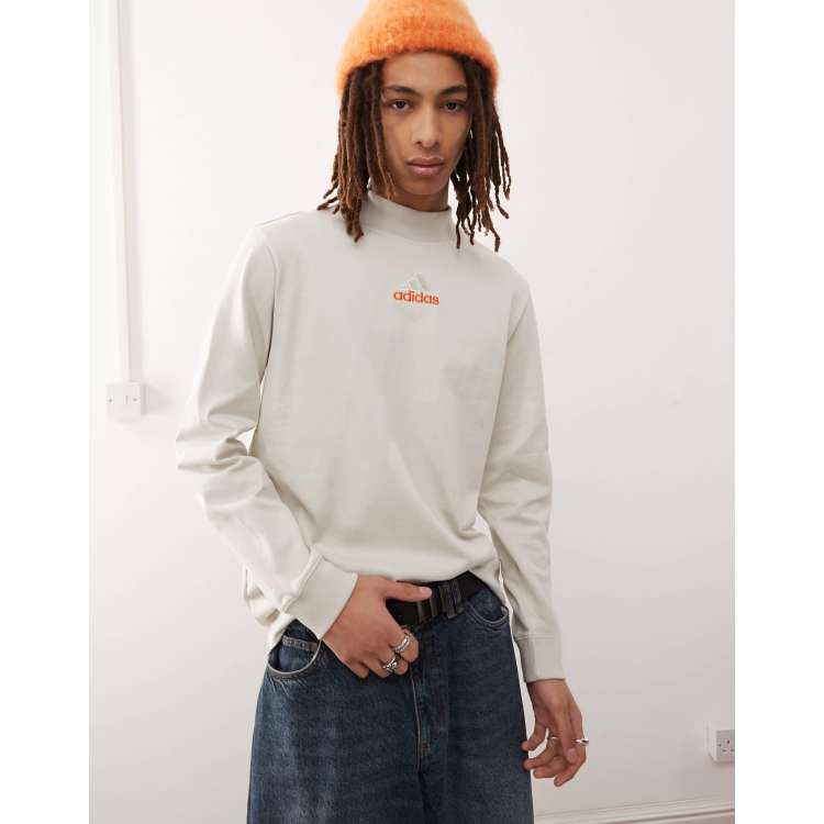 adidas Originals Long Sleeve Mock Neck Q1 Top in beige | ASOS