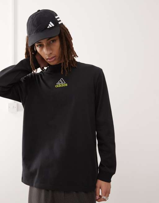 adidas Originals Long Sleeve Mock Neck Q1 Top in black | ASOS