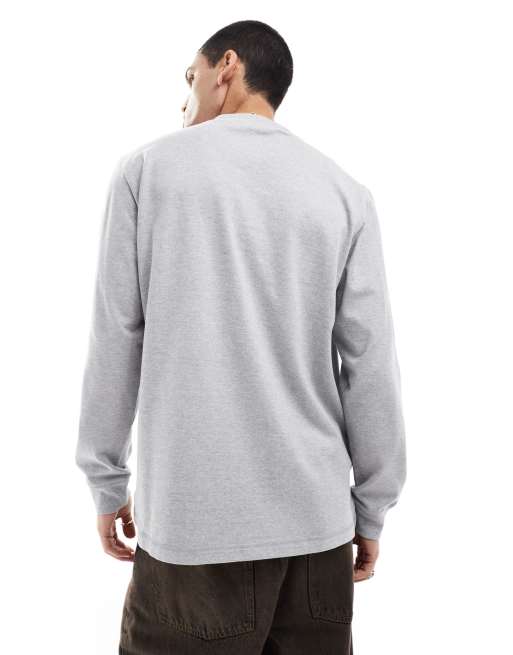 adidas Originals long sleeve mock neck t shirt in grey heather ASOS