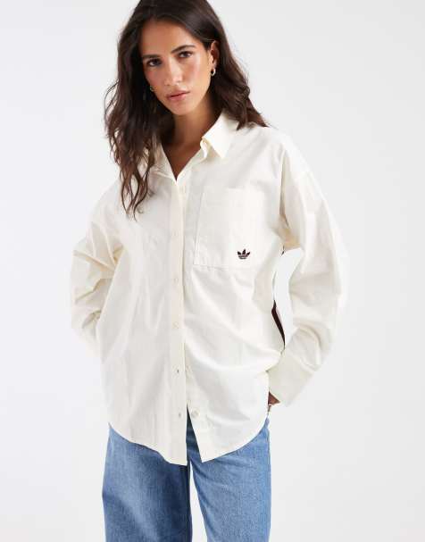 adidas Originals long sleeve shirt in cream - view 1