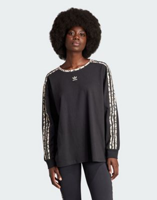 adidas Originals Long sleeve T-shirt in Black - ASOS Price Checker