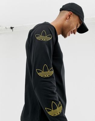 adidas Originals Long Sleeve T-Shirt With Trefoil Arm Print Black DV3152 |  ASOS
