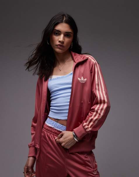 adidas Originals Loose Fit Firebird track top in pink Exclusive to ASOS - view 1