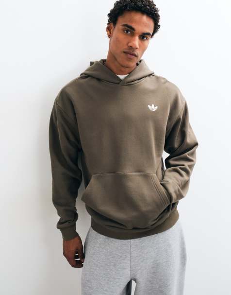 adidas Originals loose fit hoodie in earthy brown - view 1