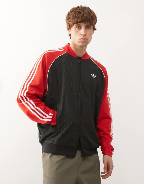 adidas Originals Loose mesh track top in black - view 1