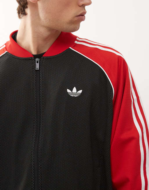 adidas Originals Loose mesh track top in black | ASOS