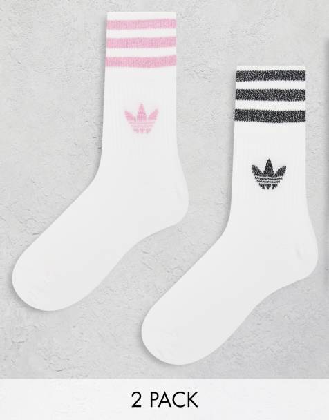 adidas Originals - Lot de 2 paires de chaussettes à logo trèfle - Blanc - view 1