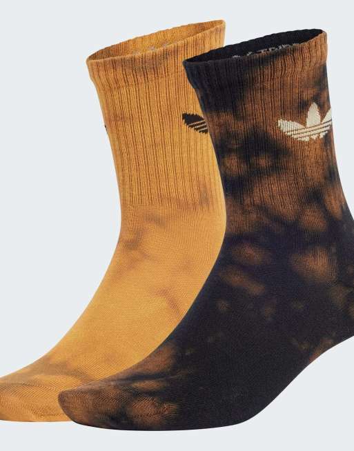 adidas Originals - Lot de 2 paires de chaussettes - Noir et jaune clair