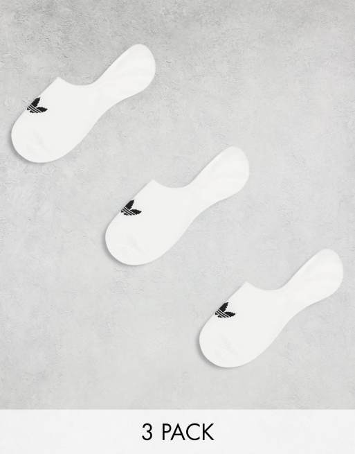 adidas Originals - Lot de 3 paires de chaussettes invisibles - Blanc