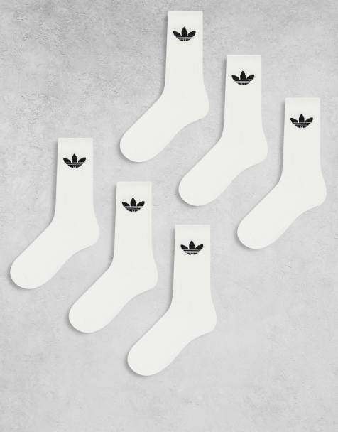 adidas Originals - Lot de 6 paires de chaussettes à logo trèfle - Blanc - view 1