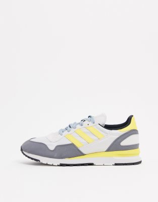adidas grey and yellow trainers