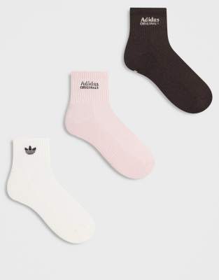Adidas Originals Luna 3 Pack Socks In Pink
