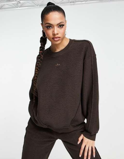 adidas Originals Luxe Lounge oversized sweat in dark brown