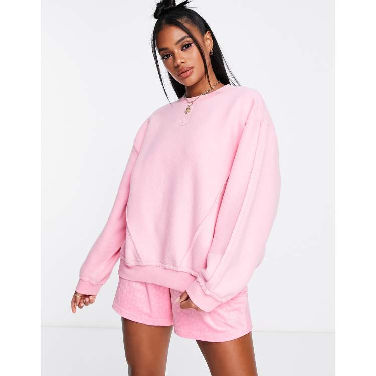 adidas Originals Luxe Lounge oversized sweat in pink ASOS