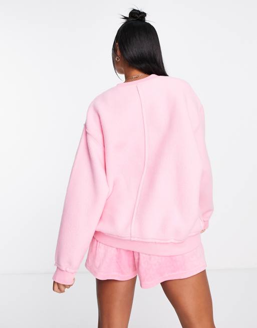 Adidas pink shop oversized sweatshirt