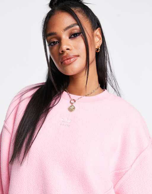 adidas Originals Luxe Lounge Oversized sweater in roze