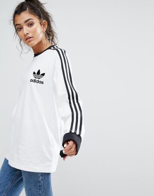 adidas Originals - Maglia bianca a maniche lunghe con tre righe | ASOS