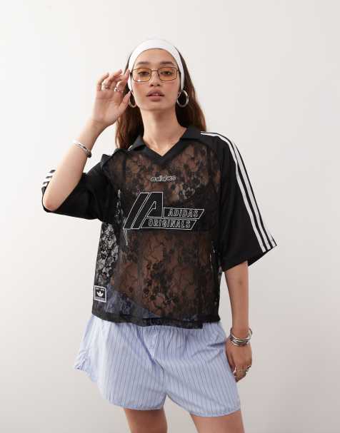adidas Originals - Maglia da calcio estiva nera in pizzo - view 1