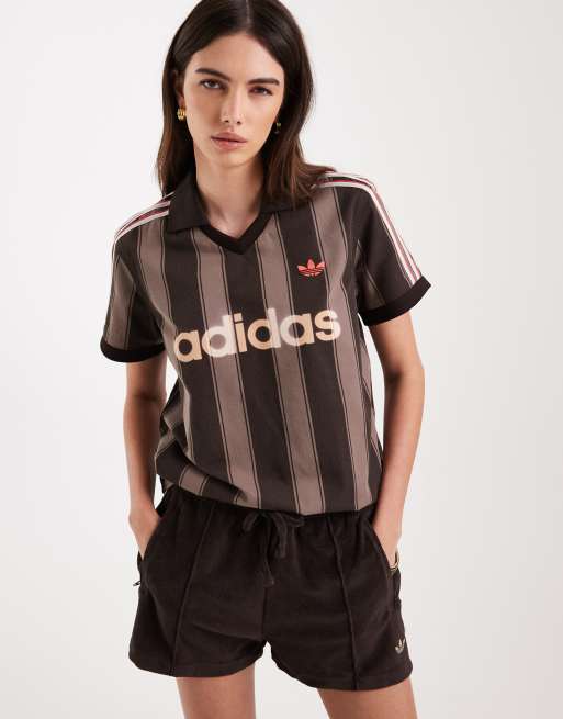 adidas Originals - Maglia da calcio in twill color caffè aurora