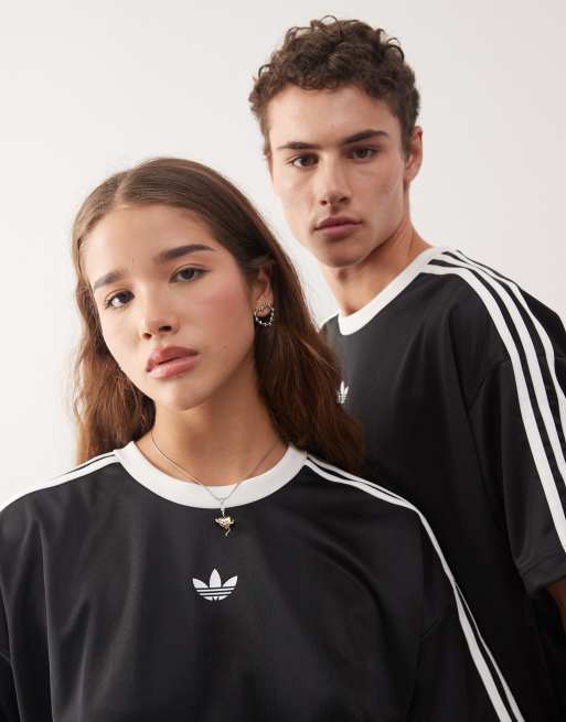 adidas Originals Maglia jacquard nera e bianca con trifoglio ASOS
