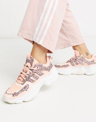 adidas pink glitter trainers