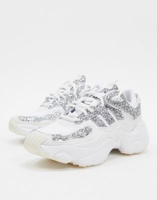white glitter adidas