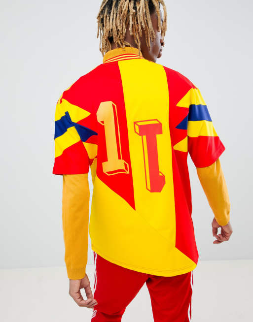 Gallina Primero cuenco adidas Originals - Maillot de football rétro de la Colombie - Jaune CD6956  | ASOS