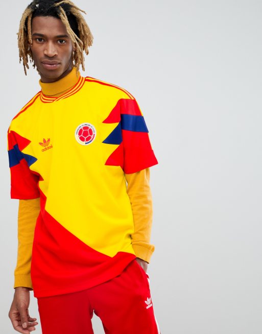 Gallina Primero cuenco adidas Originals - Maillot de football rétro de la Colombie - Jaune CD6956  | ASOS