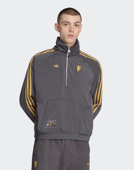 adidas Originals - Manchester United - Terrace Icons - Jack met korte rits in utility zwart