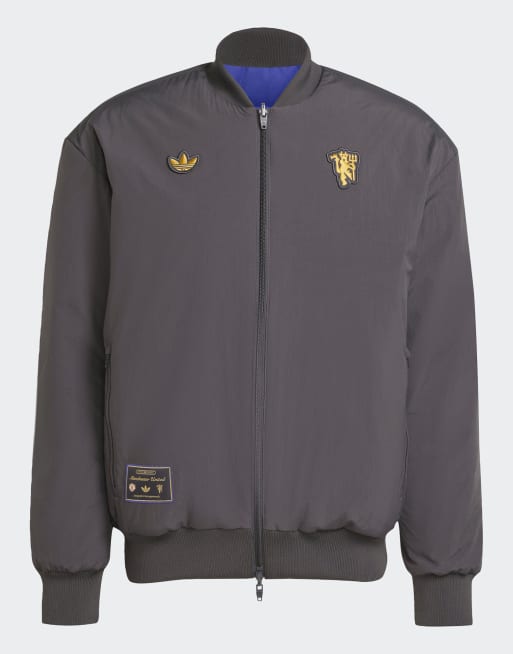 adidas Originals Manchester united terrace icons jacket in utility