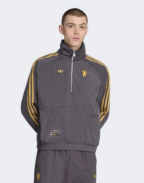 adidas Originals - Manchester United - Terrace Icons - Sort utility-jakke med halv lynlås - view 1