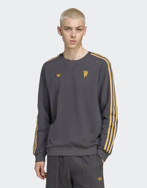 adidas Originals Manchester united terrace icons sweatshirt in utility black - view 1