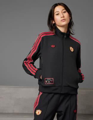 adidas Originals - Manchester United Terrace Icons - Trainingsoberteil in Schwarz