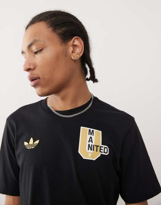 adidas Originals Manchester United VRCT Tee in black | ASOS