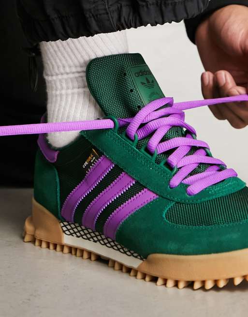 green and purple adidas shoes