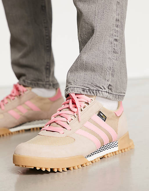 adidas Originals Marathon TR sneakers in neutral and pink | ASOS