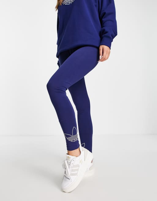 adidas Originals – Marinblå leggings med logga 