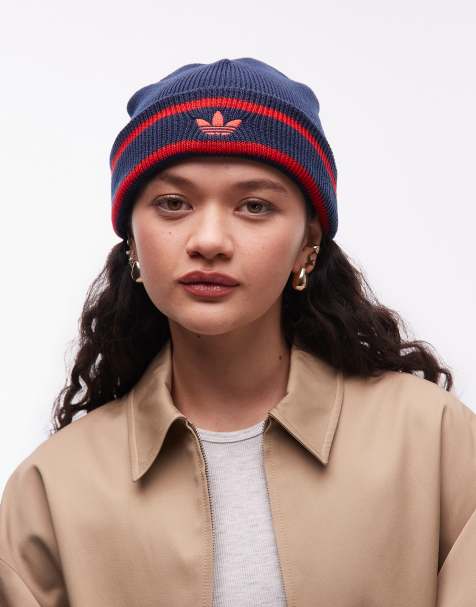 adidas Originals – Marinblå, röd och stickad mössa - view 1