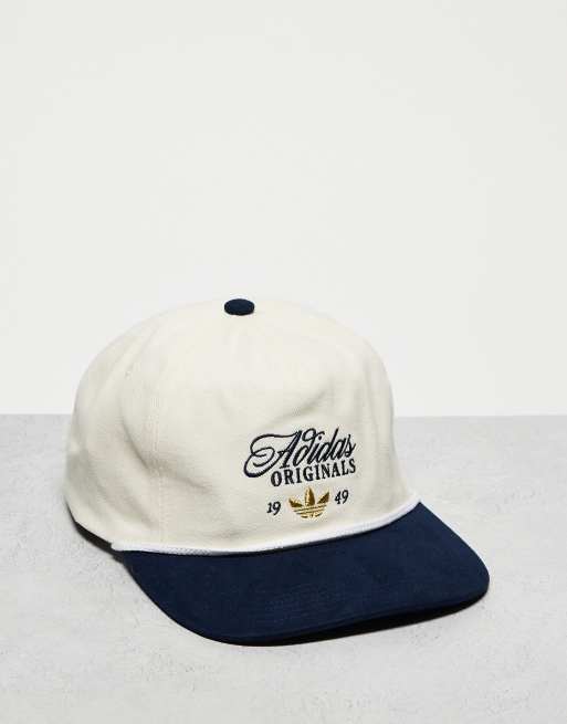 adidas Originals Masterpiece strapback in cream and navy