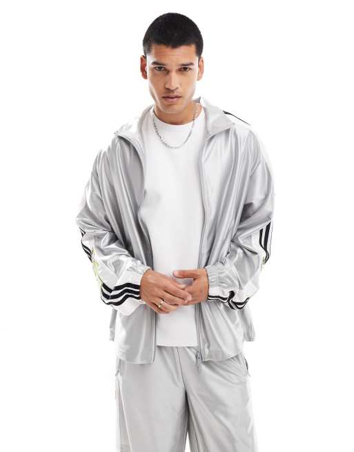 Silver adidas tracksuit online