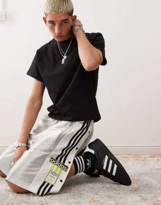 adidas Originals megabreak shorts in silver-Black