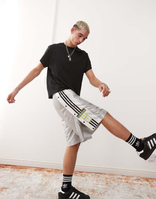 adidas Originals megabreak shorts in silver ASOS