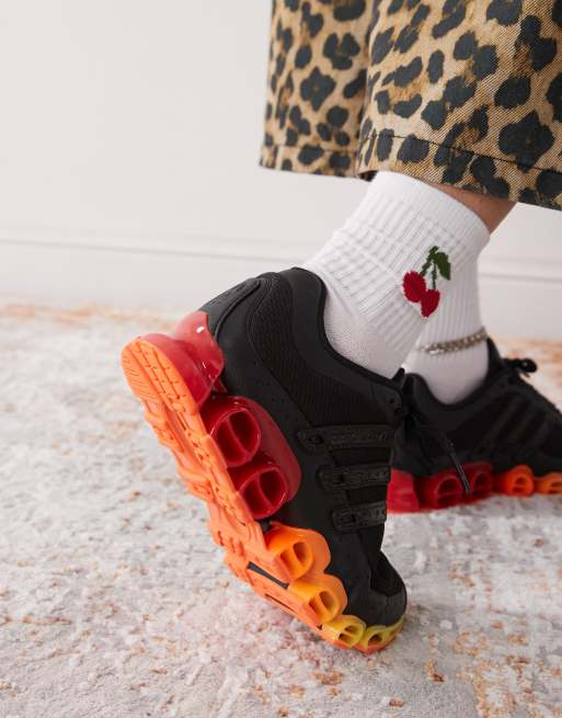 adidas Originals Megaride trainers in black and red ASOS
