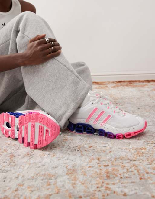 adidas Originals Megaride trainers in white and pink