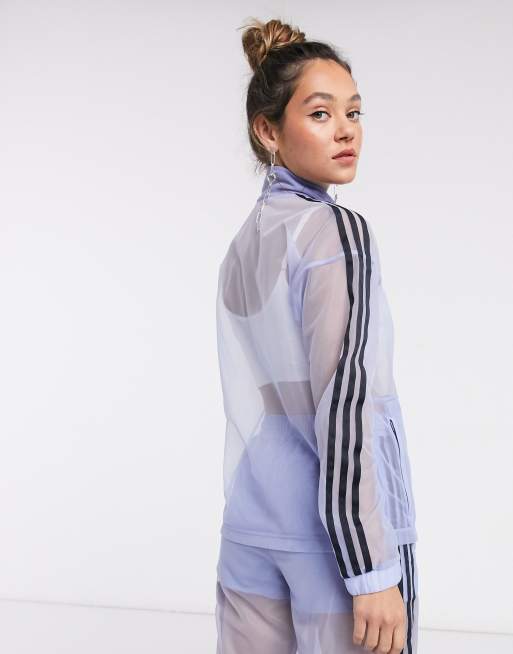 adidas Originals mesh logo track jacket in blue ASOS