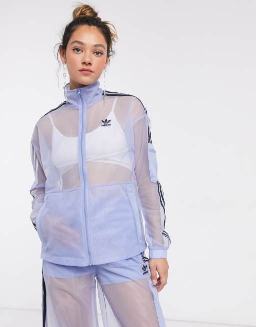 adidas Originals mesh logo track jacket in blue | ASOS