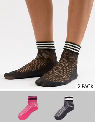 adidas Originals Mesh Sock 2 Pack In 