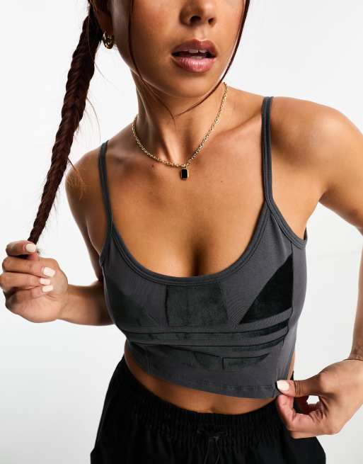 adidas Originals Wrap Bralette Top in Black