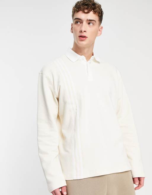 adidas Originals – Metro – Rugbyshirt in Wonder-Weiß